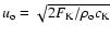 $u_{\rm o} = \sqrt {2 F_{\rm K}/ \rho_{\rm o}
c_{\rm K}}$