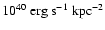 $10^{40}~\rm {erg~
s^{-1}~kpc^{-2}}$