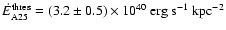 $\dot{E}_{\rm A25}^{\rm {thres}} =
(3.2\pm0.5)\times10^{40}\rm {~erg~s^{-1}~kpc^{-2}}$