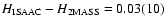 $H_{\rm ISAAC}-H_{\rm 2MASS}=0.03(10)$