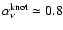 $\alpha^{\rm knot}_{\nu} \simeq 0.8$