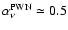 $\alpha^{\rm PWN}_{\nu} \simeq 0.5$