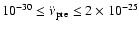 $10^{-30} \leq \ddot{\nu}_{\rm pre} \leq 2\times10^{-25}$