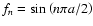 $
f_n={\rm sin}\left({n\pi a/ 2}\right)
$