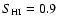 $S_{\rm HI}=0.9$