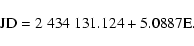 \begin{displaymath}\rm JD=2~434~131.124+5.0887E.
\end{displaymath}