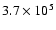$3.7\times 10^5$