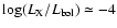 $\log (L_{\rm X} / L_{\rm bol})
\simeq -4$