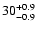 $\rm 30^{+0.9}_{-0.9}$