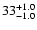 $\rm 33^{+1.0}_{-1.0}$