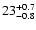 $\rm 23^{+0.7}_{-0.8}$