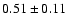 $0.51\pm 0.11$