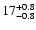 $\rm 17^{+0.8}_{-0.8}$