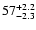 $\rm 57^{+2.2}_{-2.3}$