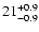 $\rm 21^{+0.9}_{-0.9}$