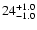 $\rm 24^{+1.0}_{-1.0}$