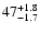 $\rm 47^{+1.8}_{-1.7}$