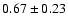 $0.67\pm 0.23$