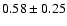 $0.58\pm 0.25$