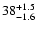 $\rm 38^{+1.5}_{-1.6}$