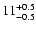 $\rm 11^{+0.5}_{-0.5}$