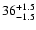 $\rm 36^{+1.5}_{-1.5}$