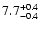 $\rm 7.7^{+0.4}_{-0.4}$