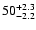 $\rm 50^{+2.3}_{-2.2}$