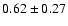 $0.62\pm 0.27$