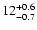 $\rm 12^{+0.6}_{-0.7}$