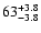 $\rm 63^{+3.8}_{-3.8}$