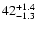 $\rm 42^{+1.4}_{-1.3}$