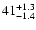 $\rm 41^{+1.3}_{-1.4}$