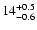 $\rm 14^{+0.5}_{-0.6}$