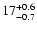 $\rm 17^{+0.6}_{-0.7}$