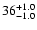 $\rm 36^{+1.0}_{-1.0}$