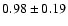 $0.98 \pm 0.19$