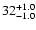 $\rm 32^{+1.0}_{-1.0}$