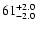 $\rm 61^{+2.0}_{-2.0}$