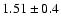 $1.51\pm 0.4$
