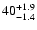 $\rm 40^{+1.9}_{-1.4}$