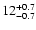 $\rm 12^{+0.7}_{-0.7}$