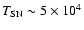 $T_{\rm SN}
\sim 5\times 10^4$