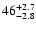 $\rm 46^{+2.7}_{-2.8}$