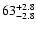 $\rm 63^{+2.8}_{-2.8}$