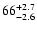 $\rm 66^{+2.7}_{-2.6}$