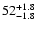 $\rm 52^{+1.8}_{-1.8}$