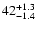 $\rm 42^{+1.3}_{-1.4}$