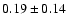 $0.19\pm 0.14$
