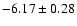 $-6.17\pm0.28$